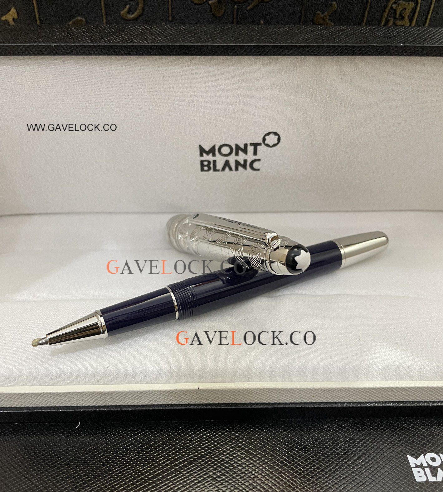 AAA Copy Montblanc Meisterstück 80 days Doue Rollerball 145 Blue Silver